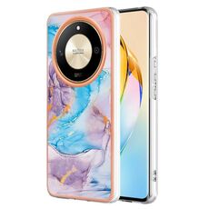Custodia per telefono TPU IMD galvanica per Honor X9b (marmo blu)