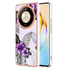 Custodia per telefono in TPU galvanico IMD per Honor X9b (fiore viola)