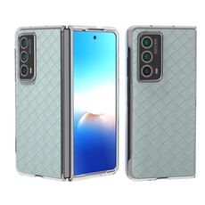 Custodia per telefono in PU con struttura trasparente con struttura intrecciata per Honor Magic Vs2 (verde chiaro)