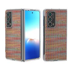 Custodia per telefono in PU con cornice trasparente colorata per Honor Magic Vs2 (arancione rosso)