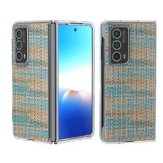Custodia per telefono in PU con cornice trasparente colorata per Honor Magic Vs2 (blu)