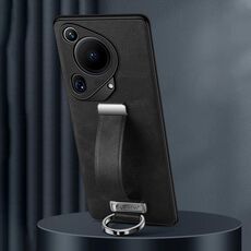 Custodia per telefono antiurto per Huawei Pura 70 Ultra SULADA PC + texture in pelle (nero)