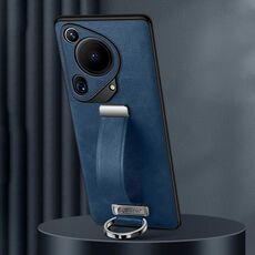 Custodia per telefono antiurto per Huawei Pura 70 Ultra SULADA PC + texture in pelle (blu)