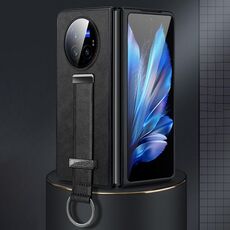 Custodia per telefono antiurto per vivo X Fold3 Pro SULADA PC + texture in pelle (nero)