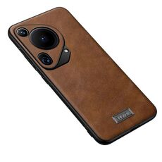 Per Huawei Pura 70 Ultra SULADA TPU antiurto + custodia per telefono in pelle fatta a mano (marrone)