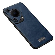 Per Huawei Pura 70 Ultra SULADA TPU antiurto + custodia per telefono in pelle fatta a mano (blu)