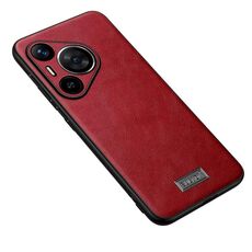 Per Huawei Pura 70 SULADA Custodia antiurto in TPU + pelle fatta a mano (rosso)