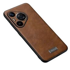 Per Huawei Pura 70 SULADA TPU antiurto + custodia per telefono in pelle fatta a mano (marrone)