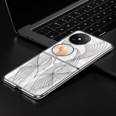 Custodia per PC con texture per incisione laser elettrolitica SULADA per Huawei Pocket 2 (bianca)