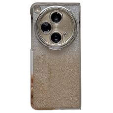 Per OPPO Find N3 Cornice galvanica + Custodia per telefono a copertura totale in carta glitterata (Oro)