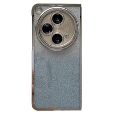Per OPPO Find N3 Custodia per telefono con cornice galvanica + carta glitterata a copertura totale (blu)