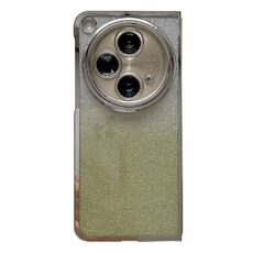 Per OPPO Find N3 Telaio galvanico + Custodia per telefono a copertura totale in carta glitterata (verde)