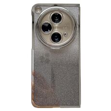 Per OPPO Find N3 Telaio galvanico + Custodia per telefono a copertura totale in carta glitterata (Nero)