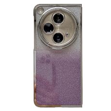 Per OPPO Find N3 Cornice galvanica + Custodia per telefono a copertura totale in carta glitterata (Viola)