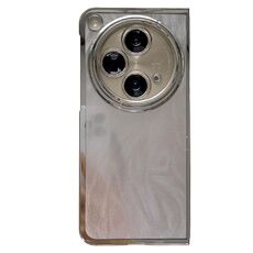 Per OPPO Find N3 Cornice galvanica + Custodia per telefono a copertura totale in carta glitterata (Piuma)