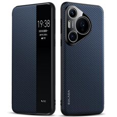 Per Huawei Pura 70 Pro SULADA Kevlar 600D Texture Smart Window Custodia in pelle per telefono (blu)