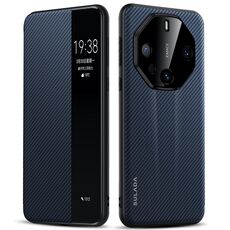 Per Huawei Mate 60 RS Ultimate SULADA Kevlar 600D Texture Smart Window Custodia in pelle per telefono (blu)