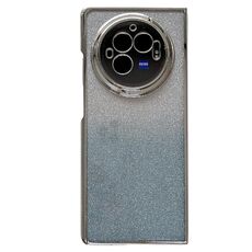 Per vivo X Fold3 Telaio galvanico + Custodia per telefono a copertura totale in carta glitterata (blu)