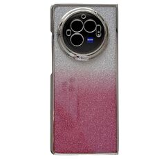 Per vivo X Fold3 Telaio galvanico + Custodia per telefono a copertura totale in carta glitterata (rosa)