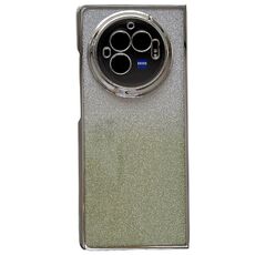 Per vivo X Fold3 Telaio galvanico + Custodia per telefono a copertura totale in carta glitterata (verde)