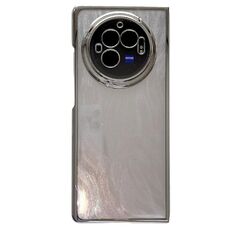 Per vivo X Fold3 Telaio galvanico + Custodia per telefono a copertura totale in carta glitterata (Piuma)