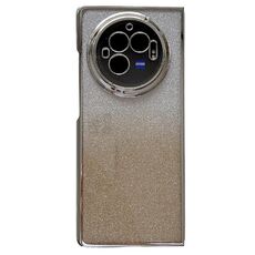 Per vivo X Fold3 Pro Telaio galvanico + Custodia per telefono a copertura totale in carta glitterata (Oro)