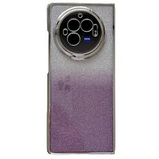 Per vivo X Fold3 Pro Telaio galvanico + Custodia per telefono a copertura totale in carta glitterata (Viola)