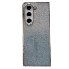 Per Samsung Galaxy Z Fold6 Cornice galvanica + custodia per telefono a copertura totale in carta glitterata (blu)
