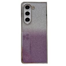 Per Samsung Galaxy Z Fold6 Cornice galvanica + Custodia per telefono a copertura totale in carta glitterata (Viola)