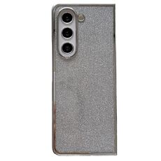 Per Samsung Galaxy Z Fold6 Cornice galvanica + Custodia per telefono a copertura totale in carta glitterata (Argento)