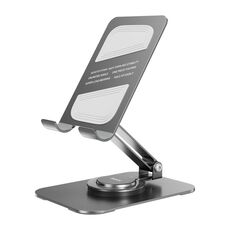 ROCK Supporto da tavolo girevole in metallo per cellulare (grigio)