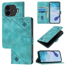 Custodia per telefono in pelle goffrata per vivo iQOO Z9 / iQOO Z9 Turbo 5G (verde)