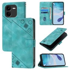 Custodia per telefono in pelle goffrata per vivo iQOO Z9x Skin Feel (verde)