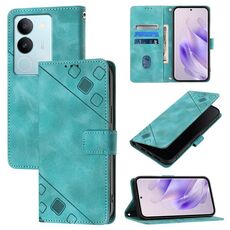 Custodia per telefono in pelle goffrata per vivo V29 5G Global / V29 Pro Skin Feel (verde)