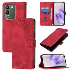 Custodia per telefono in pelle goffrata per vivo V29e 5G Global / Y200 5G Global Skin Feel (rosso)