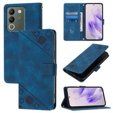 Custodia per telefono in pelle goffrata per vivo V29e 5G Global / Y200 5G Global Skin Feel (blu)