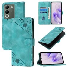 Custodia per telefono in pelle goffrata per vivo V29e 5G Global / Y200 5G Global Skin Feel (verde)