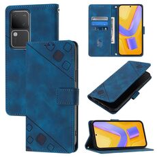 Custodia per telefono in pelle goffrata Global Skin Feel per vivo V30 5G / V30 Pro 5G (blu)