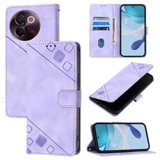 Custodia per telefono in pelle goffrata Global Skin Feel per vivo V30e 5G (viola chiaro)