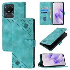 Custodia per cellulare in pelle goffrata per vivo Y02 / Y02A / Y02t / Y11 2023 (verde)
