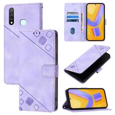 Custodia per cellulare in pelle goffrata per vivo Y19 / Y5s / U3 / U20 / Z5i (viola chiaro)