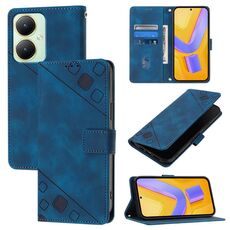 Per vivo Y27 4G Custodia per telefono in pelle goffrata Global Skin Feel (blu)