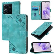 Custodia per telefono in pelle goffrata per vivo Y35 4G Global / Y22s 4G Global Skin Feel (verde)