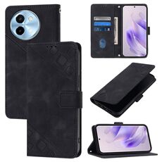 Custodia per cellulare in pelle goffrata per vivo Y38 5G (nera)
