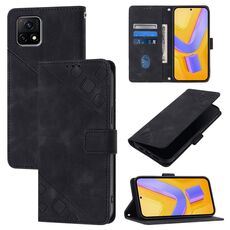 Custodia per telefono in pelle goffrata India Skin Feel per vivo Y52s 5G / Y31s 5G / Y72 5G (nera)