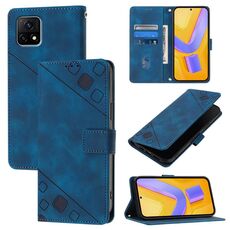 Custodia per telefono in pelle goffrata India Skin Feel per vivo Y52s 5G / Y31s 5G / Y72 5G (blu)
