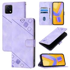Per vivo Y52s 5G / Y31s 5G / Y72 5G India Skin Feel custodia in pelle goffrata (viola chiaro)