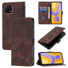 Custodia per telefono in pelle goffrata India Skin Feel per vivo Y52s 5G / Y31s 5G / Y72 5G (marrone)