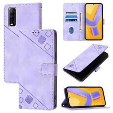 Per vivo Y70s Custodia in pelle goffrata Skin Feel (viola chiaro)
