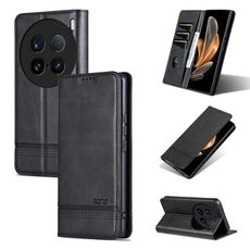 Per vivo X100 Ultra AZNS Custodia per telefono in pelle di vitello con texture magnetica (nero)